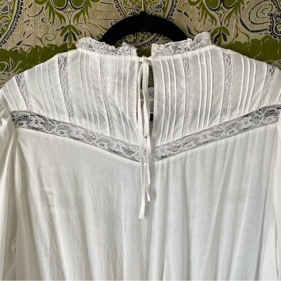 LoveShackFancy x Target White Talulah Pintuck Yoke Lace Dress Size Large - Picture 11 of 16